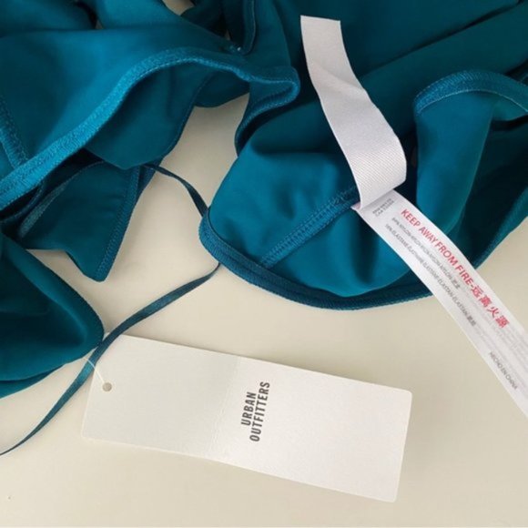 Urban Outfitters | Out From Under Sorelle Twist Halter Bra Top Teal New Large - Picture 11 of 12